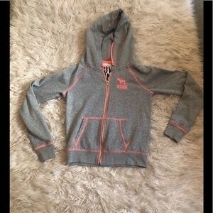 Pink Victoria’s Secret gray hoodie sz sm